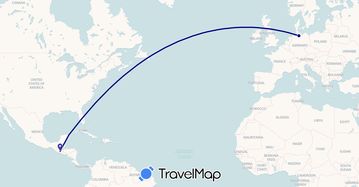 TravelMap itinerary: driving in Germany, Guatemala, Mexico (Europe, North America)